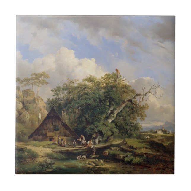 Landschaft bei Gutenstein – Dominik Schufried Ceramic Tile (Front)