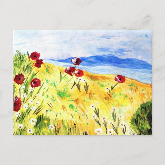 Landschaft mit Mohn Postcard (Front)
