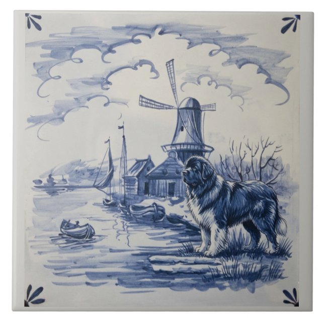 Landseer by the Dutch Harbour Ceramic Tile (Front)