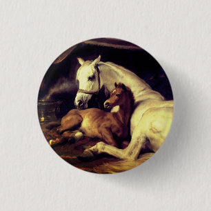 Landseer Horses 3 Cm Round Badge