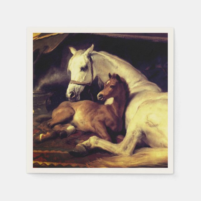 Landseer Horses Napkin (Front)