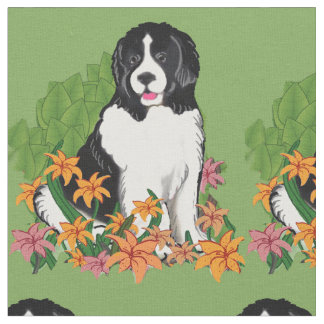Landseer In The Garden fabric