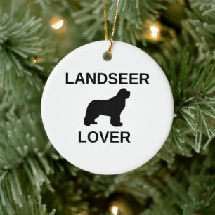 landseer lover ceramic ornament