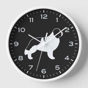 Landseer Newfoundland Dog Breed Clock