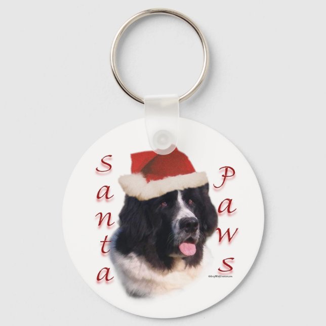 Landseer Newfoundland Santa Paws Key Ring (Front)