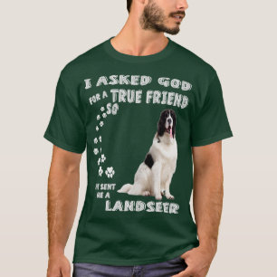 Landseer Newfoundland Saying Mum Dad Print Newfie T-Shirt