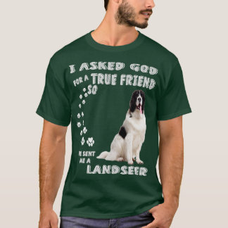 Landseer Newfoundland Saying Mum Dad Print Newfie  T-Shirt