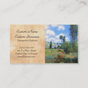 Lane in  Poppy Fields Saint-Martin Claude Monet Business Card
