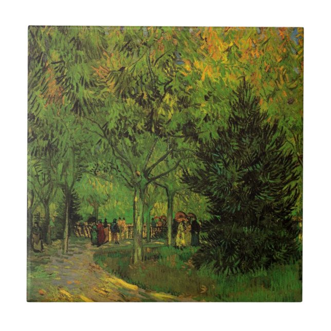 Lane in Public Garden, Arles by Vincent van Gogh Ceramic Tile (Front)