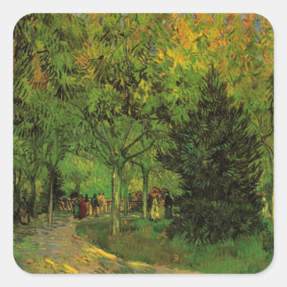 Lane in Public Garden, Arles by Vincent van Gogh Square Sticker