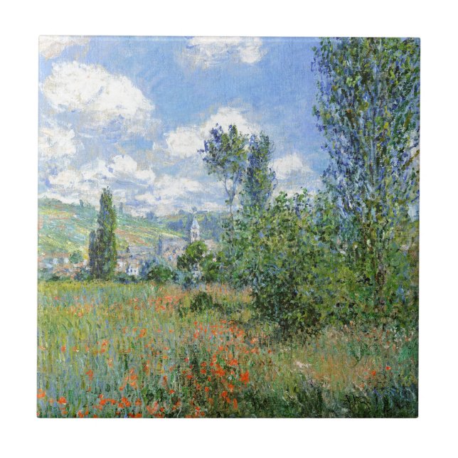 Lane in the Poppy Fields - Claude Monet Ceramic Tile (Front)
