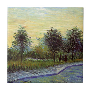 Lane in Voyer d'Argenson Park by Vincent van Gogh Ceramic Tile