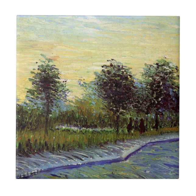 Lane in Voyer d'Argenson Park by Vincent van Gogh Ceramic Tile (Front)