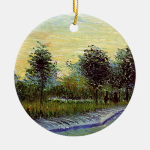 Lane in Voyer d'Argenson Park by Vincent van Gogh Ceramic Tree Decoration