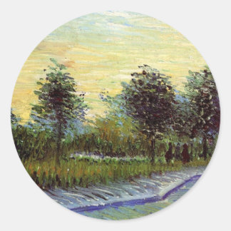 Lane in Voyer d'Argenson Park by Vincent van Gogh Classic Round Sticker