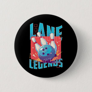 Lane Legends Bowling Sports Design 6 Cm Round Badge