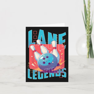 Lane Legends Bowling Sports Design  Card
