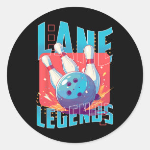Lane Legends Bowling Sports Design  Classic Round Sticker