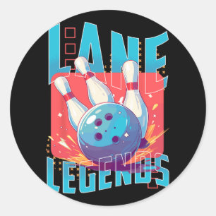 Lane Legends Bowling Sports Design  Classic Round Sticker