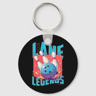 Lane Legends Bowling Sports Design Key Ring