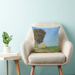Lane Near Arles by Vincent van Gogh Cushion