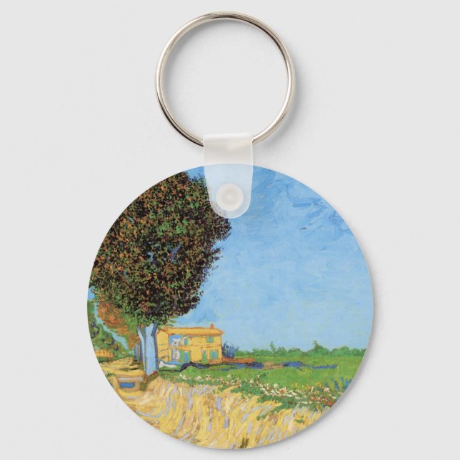 Lane Near Arles by Vincent van Gogh Key Ring (Front)