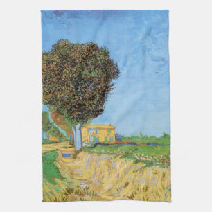 Lane Near Arles by Vincent van Gogh Tea Towel