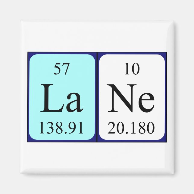 Lane periodic table name magnet (Front)