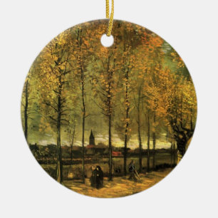 Lane with Poplars by Vincent van Gogh. Ceramic Ornament