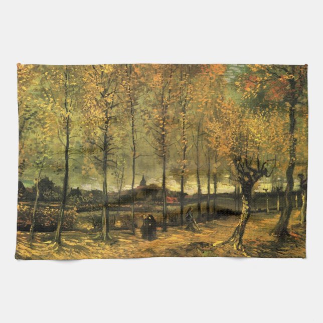Lane with Poplars by Vincent van Gogh Tea Towel (Horizontal)
