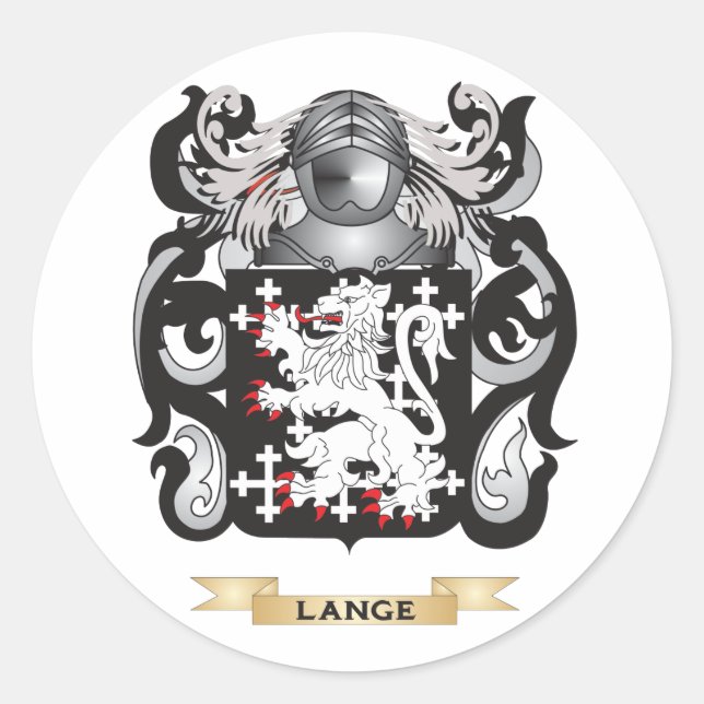 Lange Coat of Arms (Family Crest) Classic Round Sticker (Front)