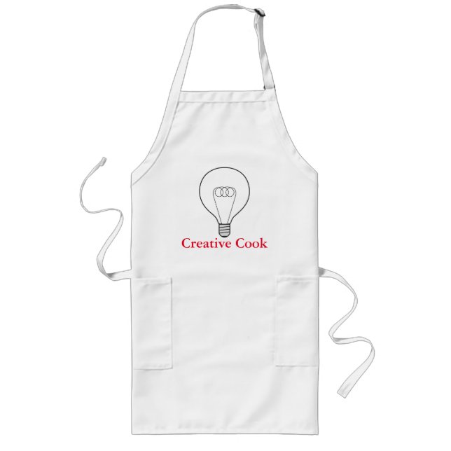 Lange Küchenschürze Creative Cook roter Text Long Apron (Front)