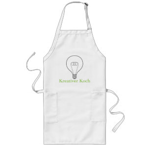 Lange Küchenschürze Kreativer Koch hellgrüner Text Long Apron