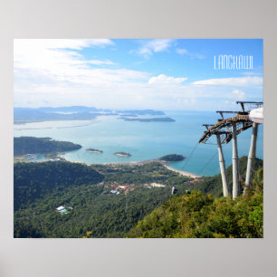 Langkawi Cable Car Mountain View Travel Souvenir Poster