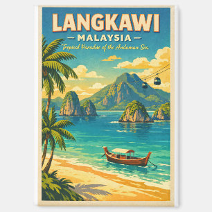Langkawi Island, Malaysia, in a vibrant retro Magnet