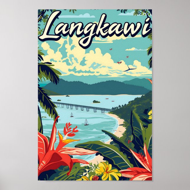 Langkawi Malaysia Artistic Travel Illustration Poster (Front)
