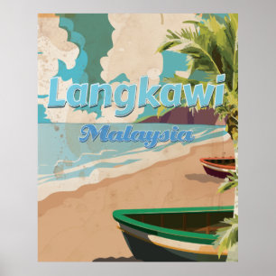 Langkawi Malaysia Vintage vacation Poster