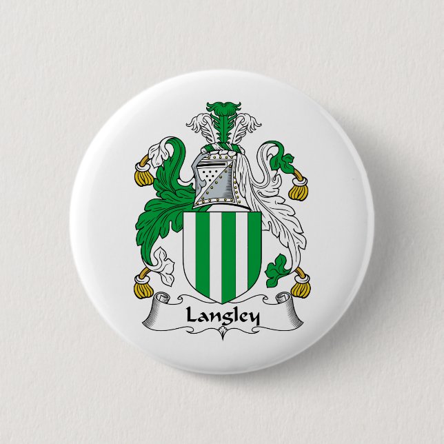 Langley Family Crest 6 Cm Round Badge (Front)
