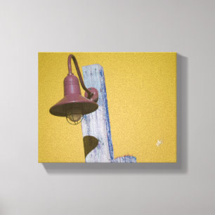 Langley Lamp Post Yellow Bronze Colour Art Canvas Print