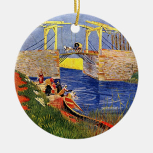 Langlois Bridge at Arles by Vincent van Gogh Ceramic Ornament