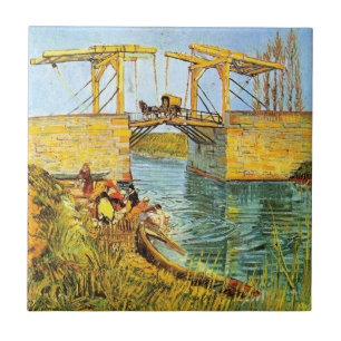 Langlois Bridge at Arles by Vincent van Gogh Ceramic Tile
