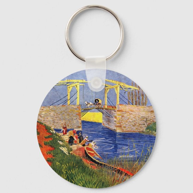 Langlois Bridge at Arles by Vincent van Gogh Key Ring (Front)