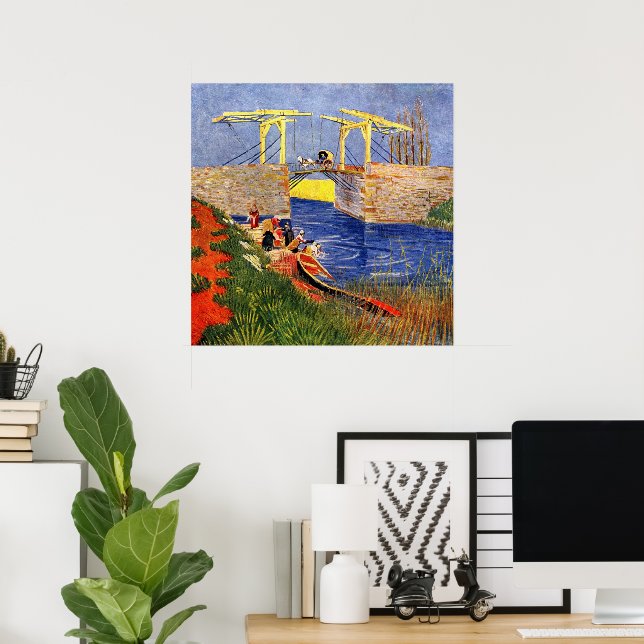 Langlois Bridge at Arles by Vincent van Gogh Poster (Home Office)