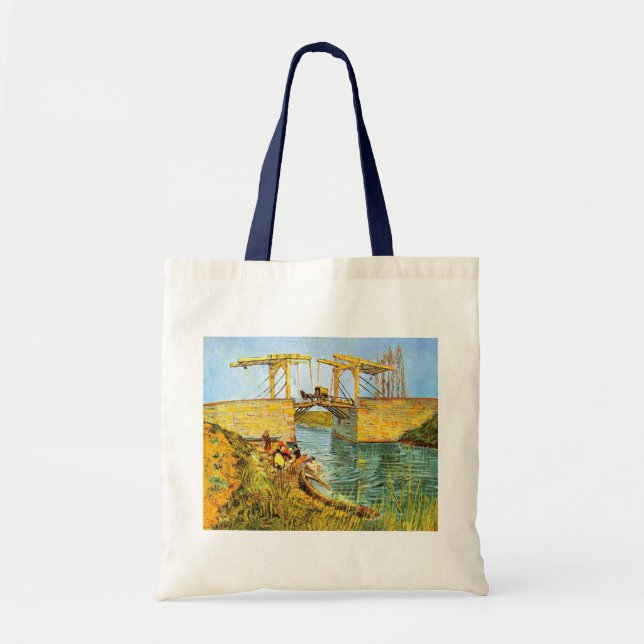 Langlois Bridge at Arles by Vincent van Gogh Tote Bag (Front)
