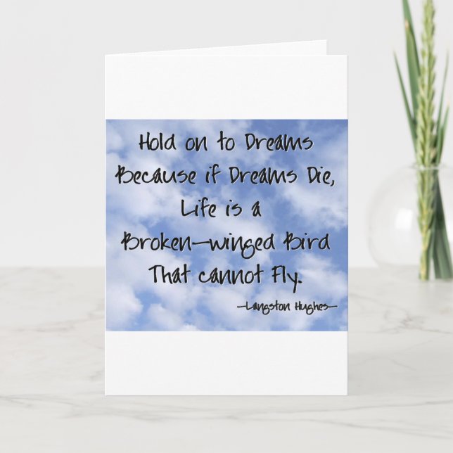 Langston Hughes Dreams Quote Card (Front)