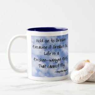 Langston Hughes Dreams Quote Two-Tone Coffee Mug