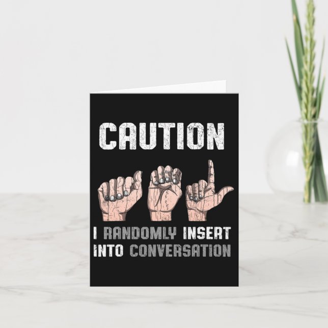 Language Apparel Deaf Awareness Asl Fun Gift  Card (Front)