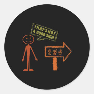 Language Asl American Hand Talking Awareness Teach Classic Round Sticker