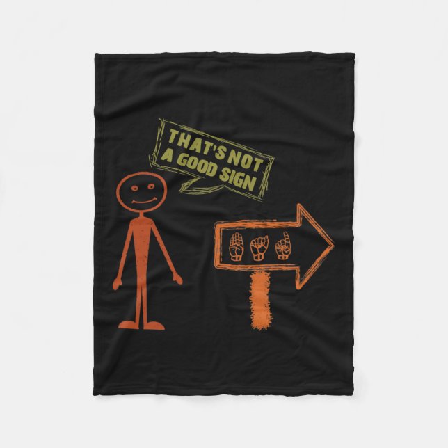 Language Asl American Hand Talking Awareness Teach Fleece Blanket (Front)