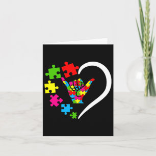 Language Asl Love Autism Awareness Day Apparel 1 Card